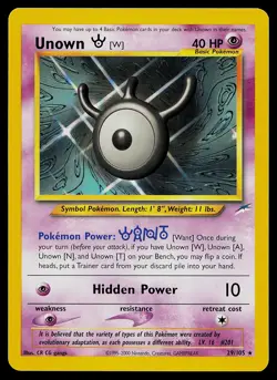 Pokemon Card - Unown [W] Neo Destiny 29/105 Rare - Image 1