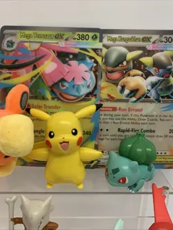 Huge Pokemon Figure, Plush, Card Lot. Jumbo Box Tops, Base Foils, - Image 3