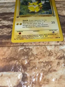 1999 Pokemon 1st Edition Jungle #60 Pikachu Red Cheeks Whole Body On Card Free🚢 - Image 3