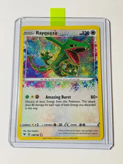 Pokemon Rayquaza Amazing Rare 138/185 SWSH04 Vivid Voltage Holo Card NM 2020 - Image 2