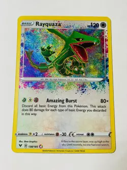 Pokemon Rayquaza Amazing Rare 138/185 SWSH04 Vivid Voltage Holo Card NM 2020 - Image 3