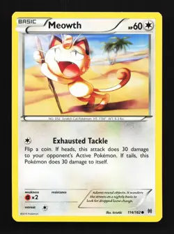 Meowth 114/162 LP BREAKthrough English Pokemon Card TCG - Image 1