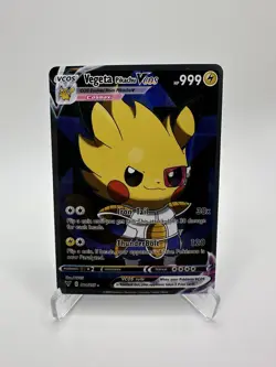 Pikachu Vegeta Pokemon Card VMAX GX EX GX ACG Holo Cosplay - Image 1