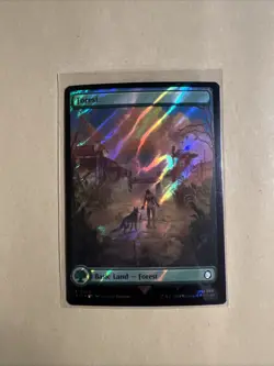 MTG Forest PIP 0853 L NM Surge Foil - Image 1