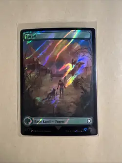 MTG Forest PIP 0853 L NM Surge Foil - Image 2