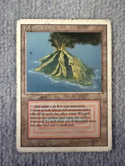 MTG Volcanic Island- Revised Edition- Magic The Gathering MP - Image 1