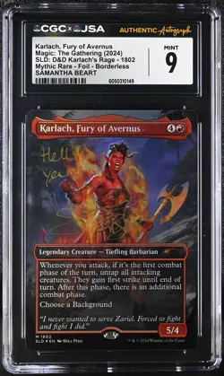 MTG Secret Lair CGC 9 Karlach, Fury of Avernus - Samantha Beart Auto - Image 1