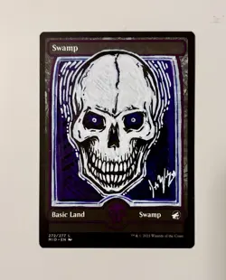 Magic The Gathering, Hand Painted Alter Custom, Full Art Land, Swamp. NM - Image 1
