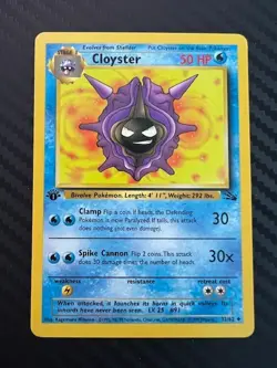 Pokemon TCG Cloyster French Crustabri 32/62 1st Edition Fossil Uncommon LP - Image 1