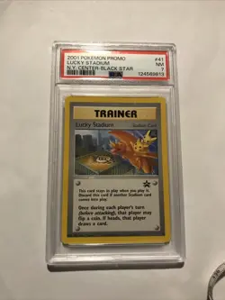2001 Pokemon Black Star Promo - Lucky Stadium N.Y. Center # 41 PSA 7 - Image 1