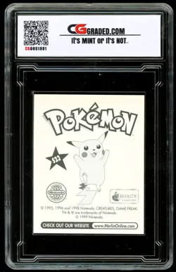 1999 Pokemon Topps Merlin #S23 SPECIAL GLITTER HOLO PRISM Sticker Mew ~ CG 10 - Image 2