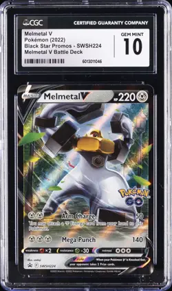 2022 POKEMON #SWSH224 MELMETAL V CGC 10 GEM MINT - Image 1