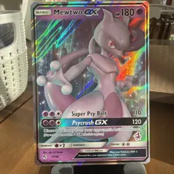 Pokemon Mewtwo GX Holo Ultra Rare Hidden Fates 31/68 Full Art Battle Academy - Image 1