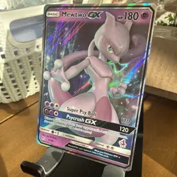 Pokemon Mewtwo GX Holo Ultra Rare Hidden Fates 31/68 Full Art Battle Academy - Image 3
