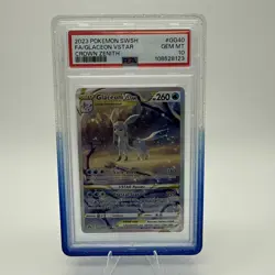 2023 POKEMON SWORD & SHIELD CROWN ZENITH #GG40 FULL ART/GLACEON VSTAR PSA 10 - Image 1
