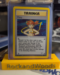 Misty Gym Heroes Unlimited Pokemon Trainer Holo Rare W/Swirl 18/132 LP - Image 1