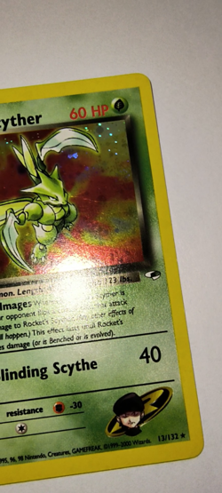 Pokemon TCG Rocket’s Scyther Holo Gym Heroes 13/132 Unlimited LP - SWIRL - Image 2