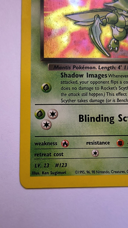 Pokemon TCG Rocket’s Scyther Holo Gym Heroes 13/132 Unlimited LP - SWIRL - Image 5