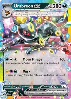 Umbreon EX Prismatic Evolutions Double Rare 60/131 Pokemon TCG - NM - Image 1