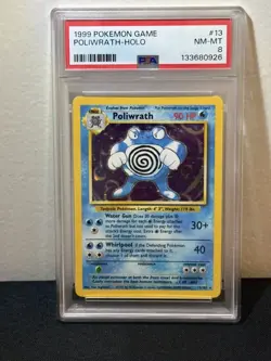 1999 POKEMON GAME 13 POLIWRATH-HOLO - PSA 8 - Image 1