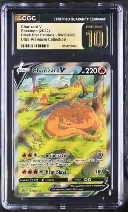 CGC PRISTINE 10 2022 Pokemon Swsh BSP FA/Charizard V #SWSH260 Swsh UPC-Charizard - Image 1