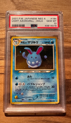 2001 Pokemon Japanese Neo4 LIGHT AZUMARILL PSA10 MINT # 49814978 - Image 2