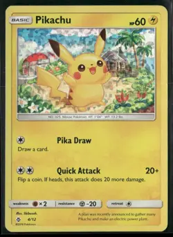 Heavily Played Pikachu - 4/12 - McDonald's Promo 2018 Pokemon MP - Image 1