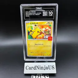 TAG PRISTINE 10 (992) Pikachu 020/M-P McDonald's Promo Japanese 183 Pokemon 2025 - Image 1