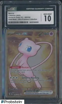 2023 Pokemon SV 151 Gold Metal Ultra Premium Collection #205 Mew ex CGC 10 - Image 1