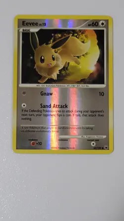 Eevee Reverse Foil Pokemon Diamond & Pearl Majestic Dawn #63 2008 - Image 1