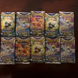 10x Pokemon TCG Brilliant Stars Booster Packs - New Sealed - Image 1