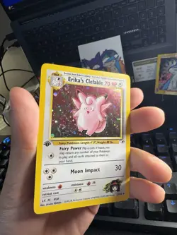 Pokemon TCG Erika's Clefable Gym Heroes 1st Edition 3/132 LP DOUBLE SWIRL 🌀🌀 - Image 1
