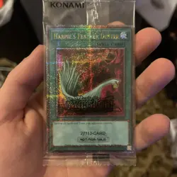 Yugioh Quarter Century Secret Rare Harpie's Feather Duster EDC1-EN001 Sealed NM - Image 1