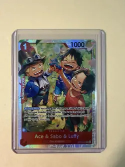 Ace & Sabo & Luffy OP13-007 SR Art Carrying on His Will ENGLISH - Image 1