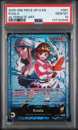 2025 ONE PIECE OP12-LEGACY OF THE MASTER ALTERNATE ART #081 KOALA PSA 10 - Image 1