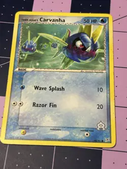 Pokemon TCG Team Aqua's Carvanha 48/95 Magma vs Aqua 2004 Card Regular - Image 1