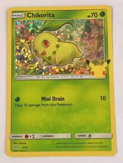 Chikorita McDonalds Pokemon Promo HOLO Card 2/25 - 25th Anniversary - Image 1