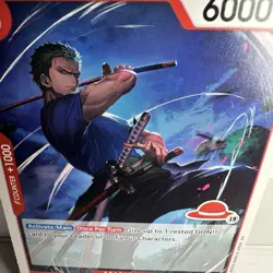 One Piece card, Roronoa Zoro OP11-016 UC, red straw hat logo 19, 1 Sword Style - Image 4