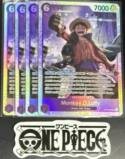 4x One Piece ST26-005 SR Monkey.D.Luffy - English - Foil - Playset - TCG - NM/M - Image 1