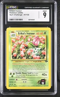 CGC 9 MINT Erika's Ivysaur 2000 Gym Challenge 41/132 Pokemon Card - Image 1