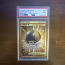 Pokemon TCG Ultra Ball Secret Rare Gold Brilliant Stars Holo Card 186/172 - Image 1