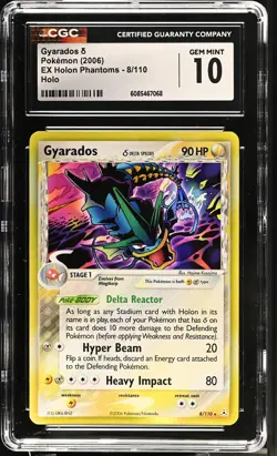 CGC 10 GEM MINT Gyarados 2006 EX Holon Phantoms 8/110 Holo Pokemon Card - Image 1