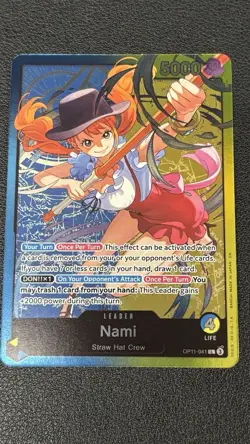 Nami OP11-041 ONE PIECE Tcg Card Game NM BLUE/YELLOW Leader - Image 1