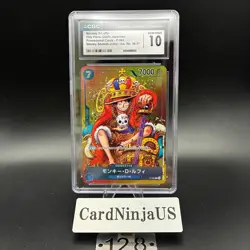 CGC GEM MINT 10 Monkey D Luffy P-043 One Piece Promotion Card Foil 2023 Weekly - Image 1