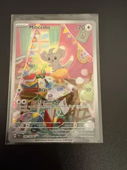 Pokemon TCG Minccino Temporal Forces Holo Illustration Card 182/162 Rare - Image 1