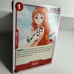 One Piece card, Nami OP01-016 R, (manga) red straw hat logo 20, Eiichiro Oda - Image 4