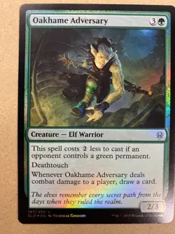 MTG 1x FOIL Oakhome Adversary # 167 Throne of Eldraine Magic the Gathering x1 NM - Image 1