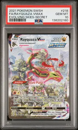 2021 POKEMON SWORD & SHIELD EVOLVING SKIES SECRET FULL ART/RAYQUAZA VMAX PSA 10 - Image 1