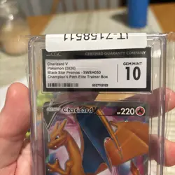 Charizard V Pokemon 2020 Black Star Promos SWSH050 10 Gem Mint - Image 3