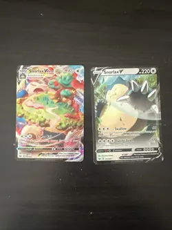 Pokemon TCG Snorlax V&VMAX Holo Ultra Rare Sword & Shield Base Set 142/202 - Image 1